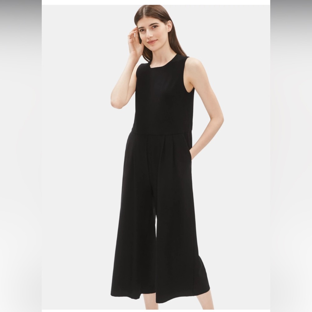 Eileen Fisher black wide leg jumpsuit